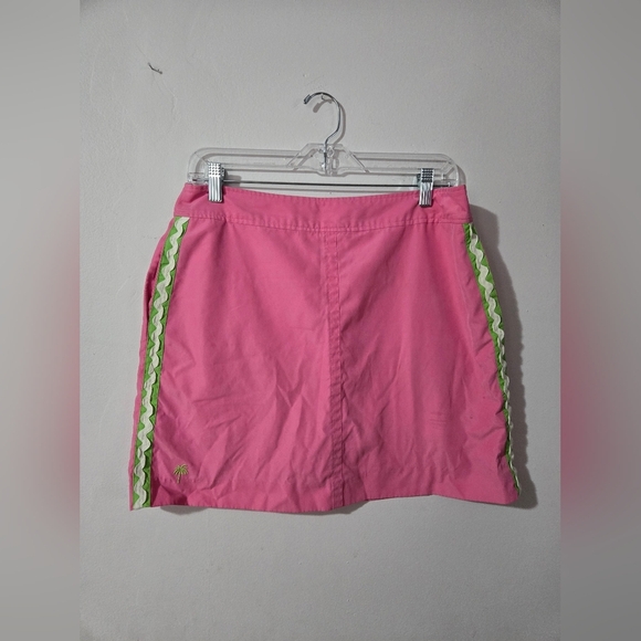 Lilly Pulitzer Dresses & Skirts - Lilly Pulitzer VTG Size 8 Tennis Skirt Skort Golf Pink Green Rickrack Trim